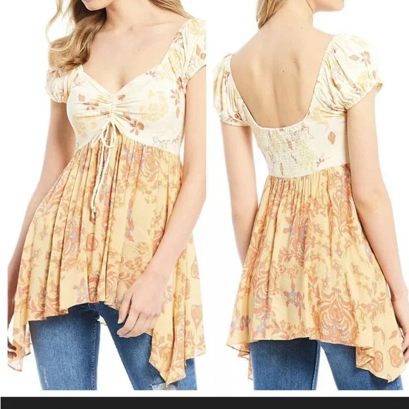 Free People La Bamba Babydoll Top *GREAT CONDITION* - Picture 1 of 10